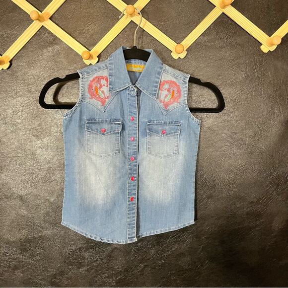 Wrangler Pearl Snap Horse Tank Top‎ Size XXS - Picture 1 of 7